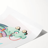 Girls Room Wall Art - Stacking Rings & Toy Car Kids Room Art