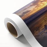 Landscape canvas print showcasing a vibrant beach scene with turquoise waters, white sands, and a clear blue sky, rolled for easy shipping in a protective tube.