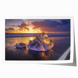 Lush landscape print showcasing serene beaches with vibrant turquoise waters and golden sands, rolled for shipment in a protective cardboard tube. Ideal for coastal decor.