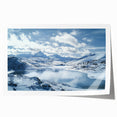 Scenic countryside landscape print on rolled canvas showcasing vibrant green fields and a serene blue sky, elegantly packaged in a protective cardboard tube. Ideal for home decor.