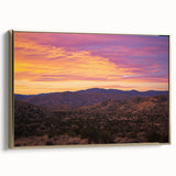 Framed canvas artwork depicting a serene desert landscape with warm gold tones, showcasing intricate details and vibrant colors, perfect for home decor.