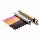 Desert landscape rolled canvas print showcasing vibrant colors and intricate details, packaged securely in a sturdy tube for safe delivery. Perfect for home decor enthusiasts.