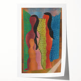 Modern Wall Art of Abstract Figures - Bold Contemporary Colorful Art Print