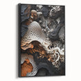 Black and white framed canvas featuring a close-up landscape, ideal for bedroom wall decor.