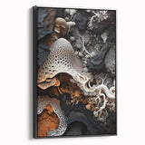 Black and white framed canvas featuring a close-up landscape, ideal for bedroom wall decor.
