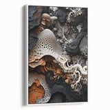 Extra large vintage poster art on framed canvas, featuring colorful close-up natural elements, ideal for living room decor.