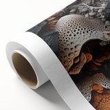 Art deco poster featuring natural close-ups in muted earth tones on rolled canvas, ideal for nursery wall art.