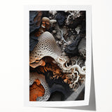 Extra large rolled print featuring close-up floral elements in natural colors, ideal for dining room or bathroom wall art.