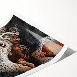 Extra large wall art featuring line art flowers in black on white, rolled canvas, ideal for large living room decor.