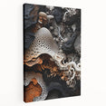 Large abstract canvas art featuring natural close-up elements in earthy tones, suitable for kitchen wall decor.