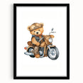Adventure Teddy on a Motorcycle – Boys Room Wall Art