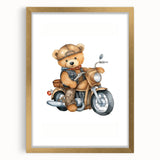 Adventure Teddy on a Motorcycle – Boys Room Wall Art