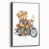 Adventure Teddy on a Motorcycle – Boys Room Wall Art
