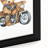 Adventure Teddy on a Motorcycle – Boys Room Wall Art