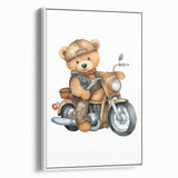 Adventure Teddy on a Motorcycle – Boys Room Wall Art