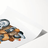 Adventure Teddy on a Motorcycle – Boys Room Wall Art