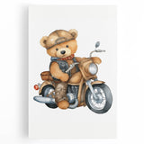 Adventure Teddy on a Motorcycle – Boys Room Wall Art