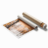 Extra large rolled print featuring a floral art design with autumnal hues, ideal for classy bathroom wall art.