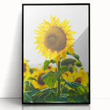 Large abstract wall art featuring spring-themed colors in green and pink on a black framed acrylic print.