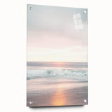 Large abstract wall art on acrylic glass depicting vibrant summer hues, ideal for bedroom or dining room decor.