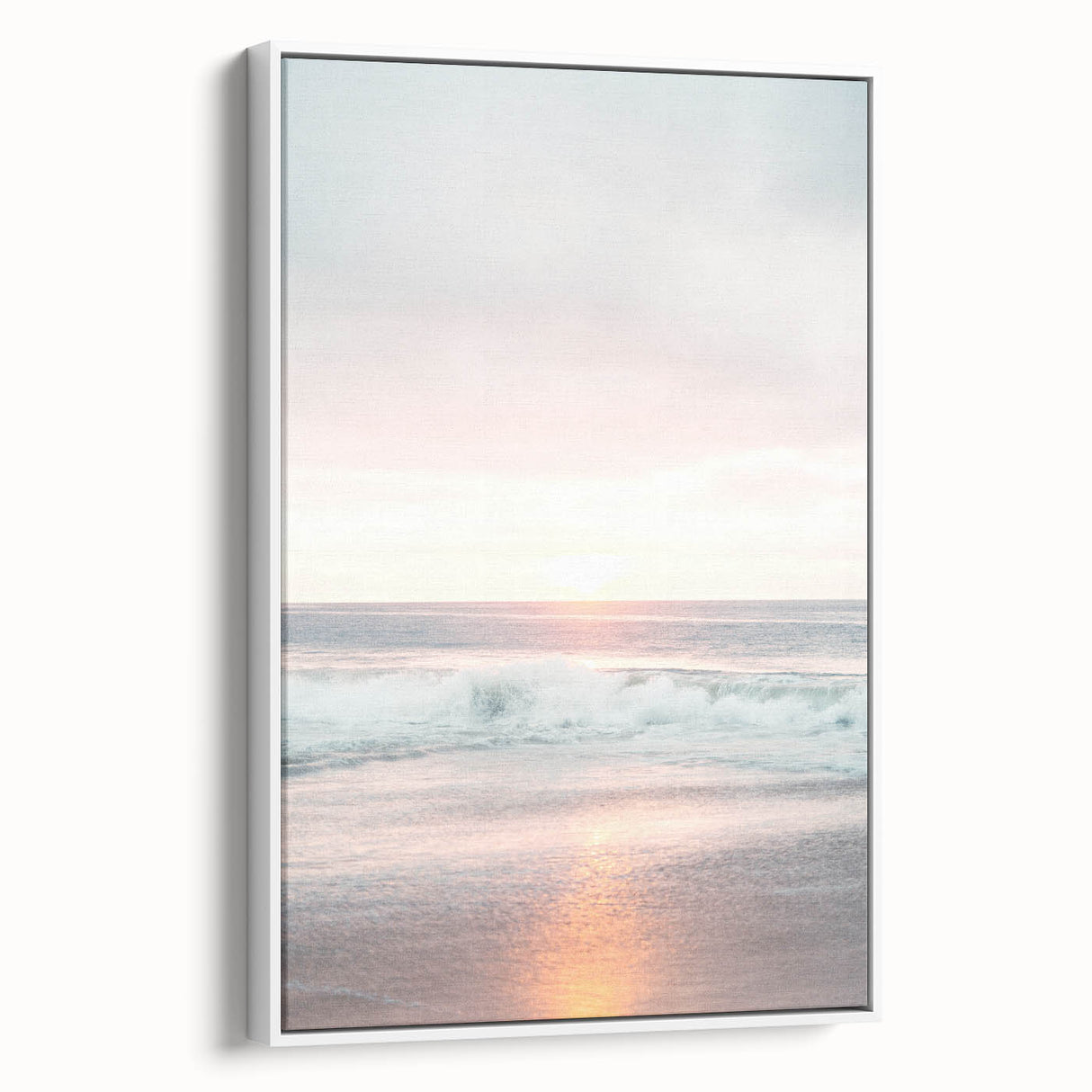 Vintage poster art featuring a summer theme with vibrant, colorful details on a framed canvas, ideal for living room decor.