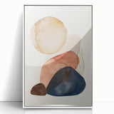 Mid Century Modern Abstract Wall Art - Retro Geometric Minimalist Design