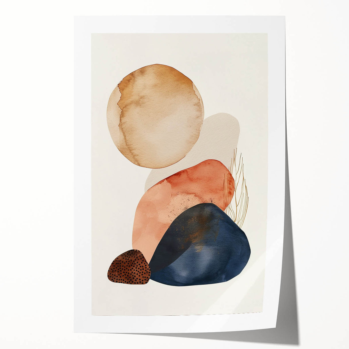 Mid Century Modern Abstract Wall Art - Retro Geometric Minimalist Design