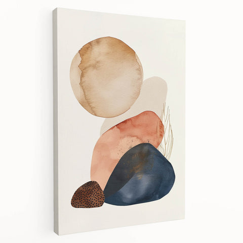 Mid Century Modern Abstract Wall Art - Retro Geometric Minimalist Design