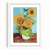 Textured abstract art print in vibrant blue and yellow tones on a white framed canvas, ideal for bedroom wall decor.
