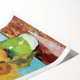 Extra large rolled canvas print featuring line art flowers in black and white, ideal for large living room wall art.