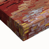 Close-up of a large art canvas depicting a black and white landscape painting, ideal for bedroom wall decor.