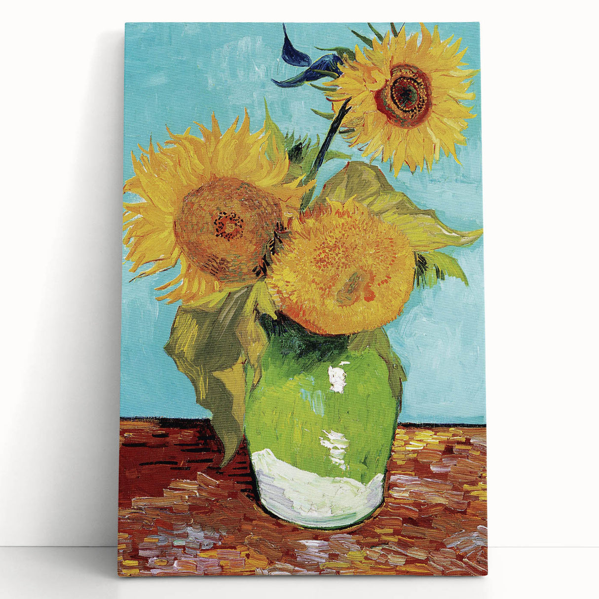 Black and white print of Van Gogh-inspired artwork on large stretched canvas, suitable for kitchen art.