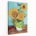 Vincent van Gogh inspired painting on stretched canvas, featuring swirling blue and yellow tones.