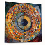 Abstract strokes wall art displayed in an acrylic glass frame, showcasing vibrant colors and dynamic patterns, ideal for modern home decor. Perfect for adding a contemporary touch to any living space.