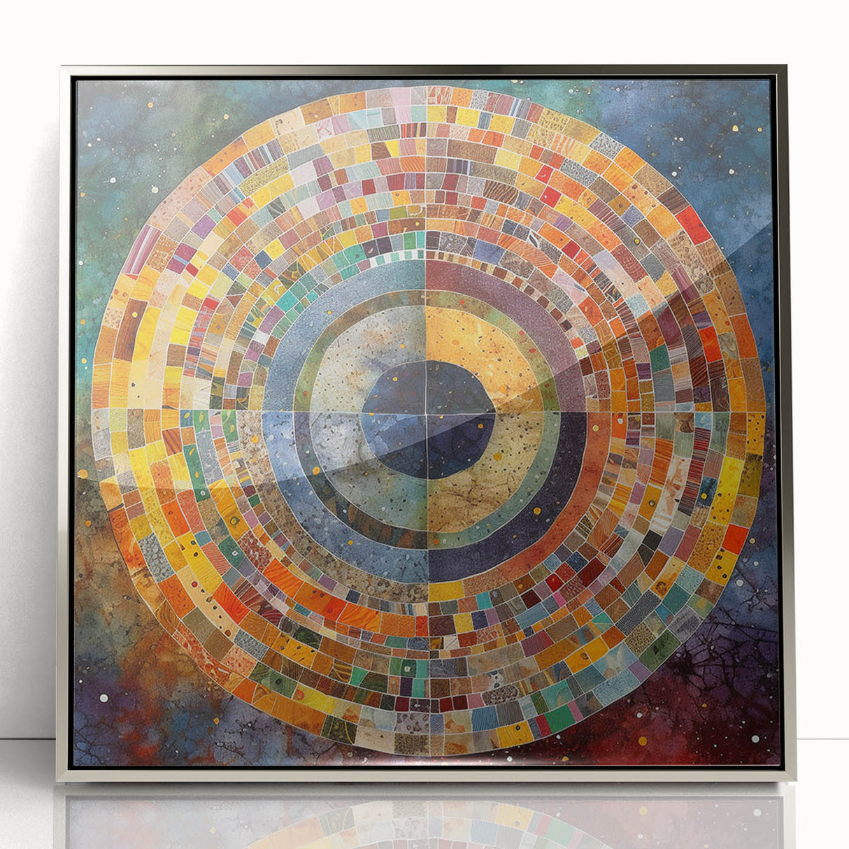 Framed abstract wall art showcasing dynamic silver strokes on an acrylic surface, perfect for modern home decor. Ideal for adding elegance to any room.