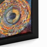 Close-up of an abstract strokes wall art piece on framed canvas, showcasing vibrant colors and dynamic brushwork, ideal for modern home decor.
