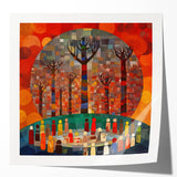 Abstract wall art featuring vibrant multicolored strokes on a glossy surface, ideal for modern home decor. This striking piece adds a touch of contemporary elegance to any room.