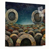 Abstract wall art featuring colorful strokes on acrylic glass, displayed from the side to highlight its sleek design and vibrant hues, perfect for modern decor.