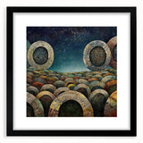 Abstract wall art featuring dynamic strokes in shades of black and gray, framed with a sleek black mat, ideal for modern home decor settings.