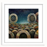 Abstract strokes wall art framed in white, showcasing vibrant colors and dynamic patterns, perfect for modern home decor and artistic expression.