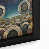 Close-up of abstract strokes wall art on framed canvas, showcasing vibrant colors and dynamic textures, perfect for modern home decor and artistic expression.