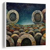 Framed abstract wall art featuring colorful strokes on canvas with a white border, showcasing a modern design ideal for contemporary home decor.