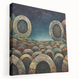 Abstract strokes wall art on stretched canvas, showcasing vibrant colors and dynamic patterns, ideal for modern home decor and artistic expression.