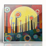 Framed abstract strokes wall art in white acrylic, showcasing vibrant colors and dynamic patterns, perfect for modern home decor. Ideal for enhancing contemporary interiors.