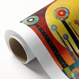 Abstract strokes wall art on rolled canvas, showcasing vibrant colors and dynamic patterns. Perfect for modern home decor, this piece adds a striking visual element to any room.