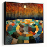 Abstract strokes wall art in a sleek black frame, showcasing vibrant colors and dynamic patterns. Ideal for modern decor in living spaces or offices, enhancing artistic ambiance.
