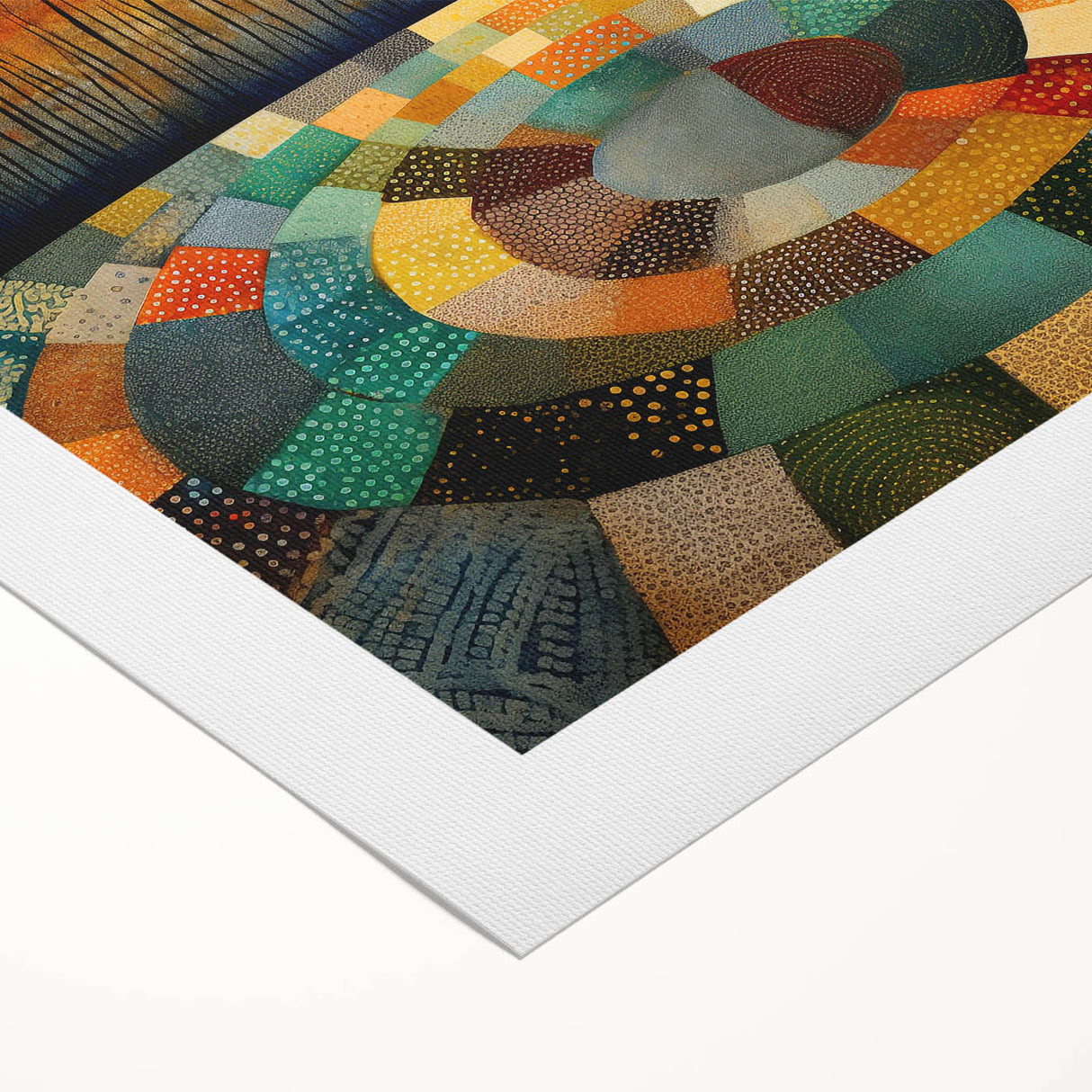 Abstract wall art featuring vibrant, colorful strokes on rolled canvas, perfect for modern home decor. The artwork showcases a dynamic blend of hues, creating a lively and artistic ambiance. Ideal for enhancing living spaces or gallery walls.
