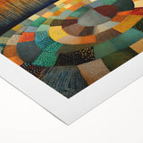 Abstract wall art featuring vibrant, colorful strokes on rolled canvas, perfect for modern home decor. The artwork showcases a dynamic blend of hues, creating a lively and artistic ambiance. Ideal for enhancing living spaces or gallery walls.