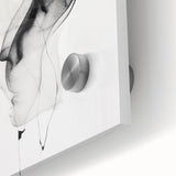 Abstract wall art featuring vibrant strokes of blue, yellow, and red on acrylic glass, showcasing a modern design perfect for contemporary decor.