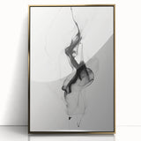 Framed abstract wall art featuring gold acrylic strokes on a textured background, perfect for modern home decor. Ideal for living room or office settings.